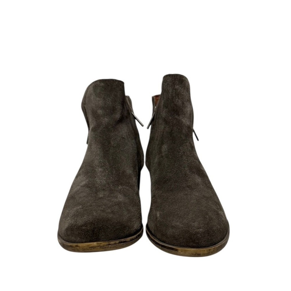 Lucky Brand Suede Winter‎ Casual Side Zip Low Heel Ankle Boots 7.5 Brown Gray - Picture 7 of 12